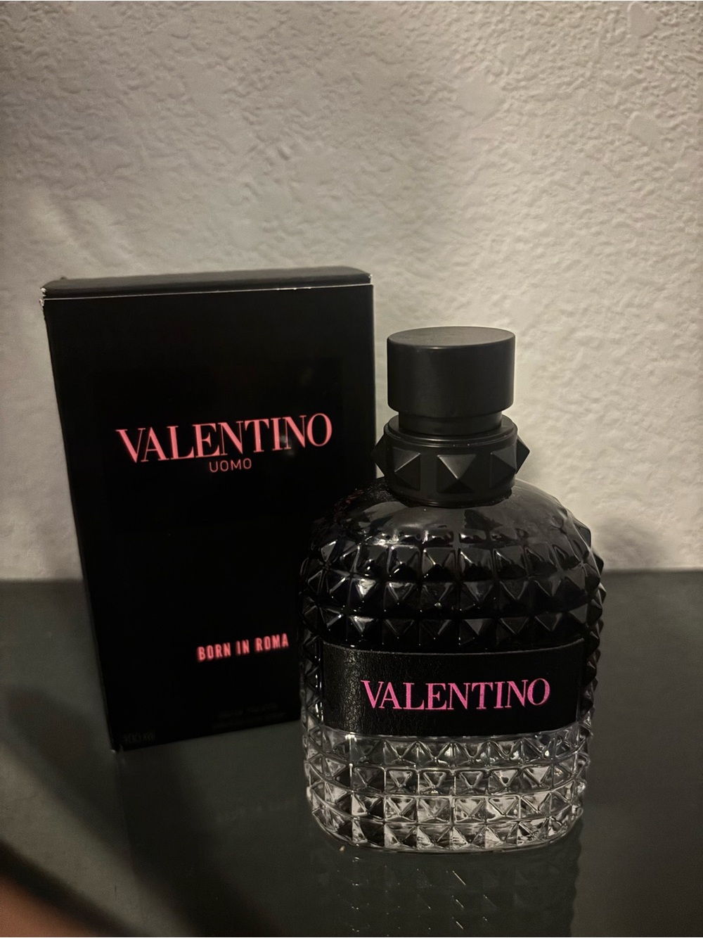 Valentino Uomo Black Bottle with Pink Logo